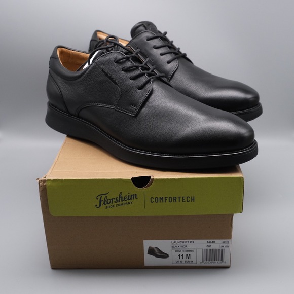 Florsheim Launch PT OX Mens Black Leather‎ Comfortech Dress Shoes Size 11 M
